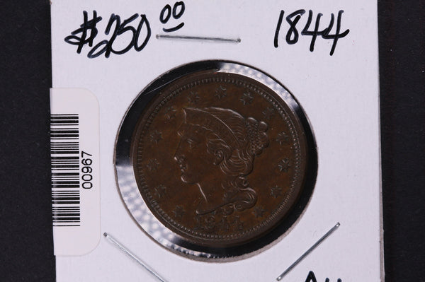 1844 Large Cent, Affordable Early Date Copper Cent. Available on-line Only. #0967