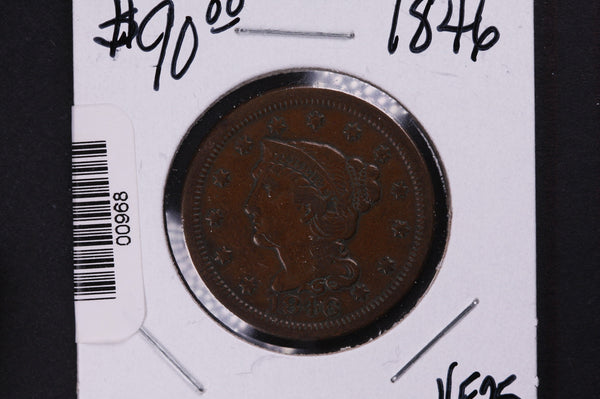 1846 Large Cent, Affordable Early Date Copper Cent. Available on-line Only. #0968