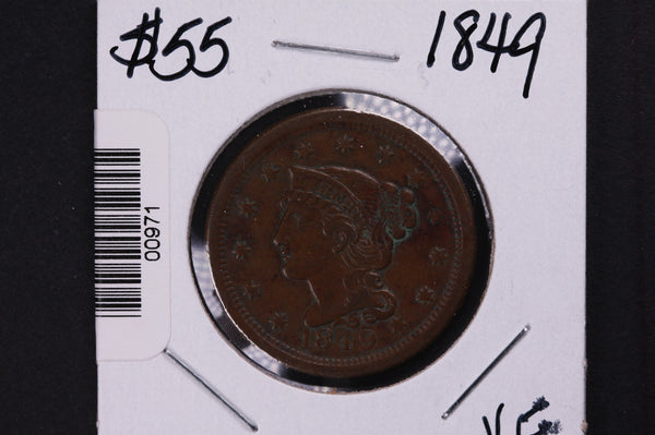 1849 Large Cent, Affordable Early Date Copper Cent. Available on-line Only. #0971