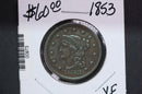 1853 Large Cent, Affordable Early Date Copper Cent. Available on-line Only.