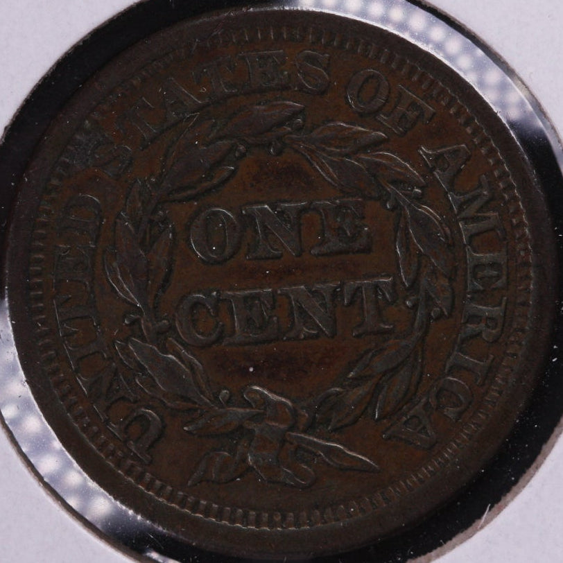 1853 Braided Hair Large Cent, Extra Fine Circulated Coin, Store #0973