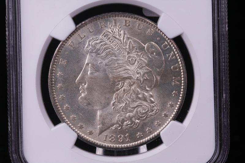 1891-S Morgan Silver Dollar, Nice White Coin. NGC MS-61.