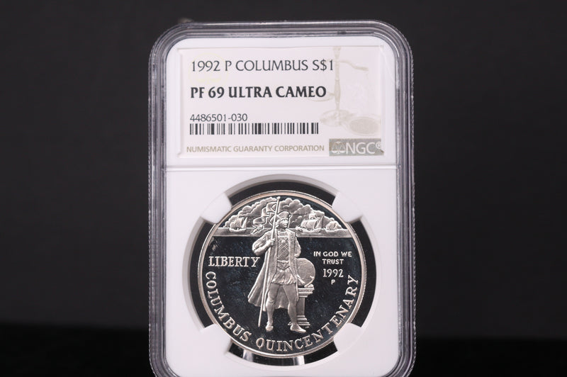 1992-P Columbus Commemorative. Silver $1. NGC PF-69 Ultra Cameo.