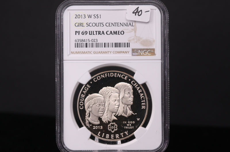 2013-W Girl Scouts Cent. Commemorative. Silver $1. NGC PF-69 Ultra Cameo