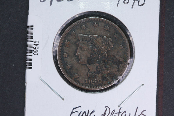 1840 Liberty Head Large Cent.  Affordable Collectible Coin. Store # 09546