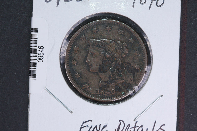 1840 Liberty Head Large Cent.  Affordable Collectible Coin. Store