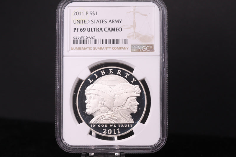 2011-P United States Army Commemorative. Silver $1.  NGC PF-69 Ultra Cameo.