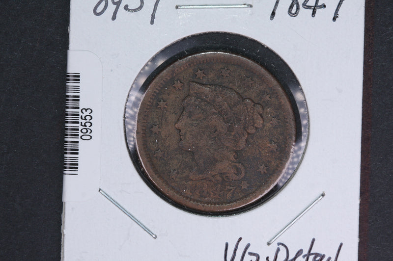 1847 Liberty Head Large Cent.  Affordable Collectible Coin. Store