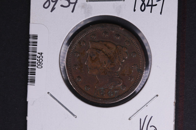 1847 Liberty Head Large Cent.  Affordable Collectible Coin. Store