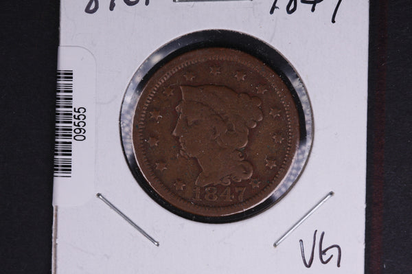1847 Liberty Head Large Cent.  Affordable Collectible Coin. Store # 09555