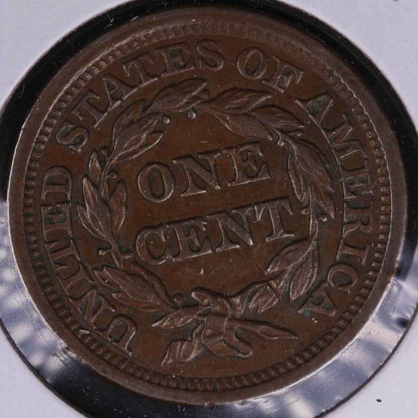 1848 Braided Hair Large Cent, About Uncirculated Coin, Store #09556