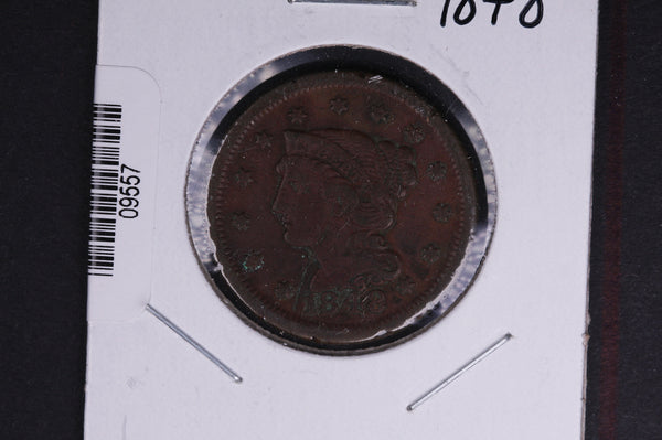 1848 Liberty Head Large Cent.  Affordable Collectible Coin. Store # 09557