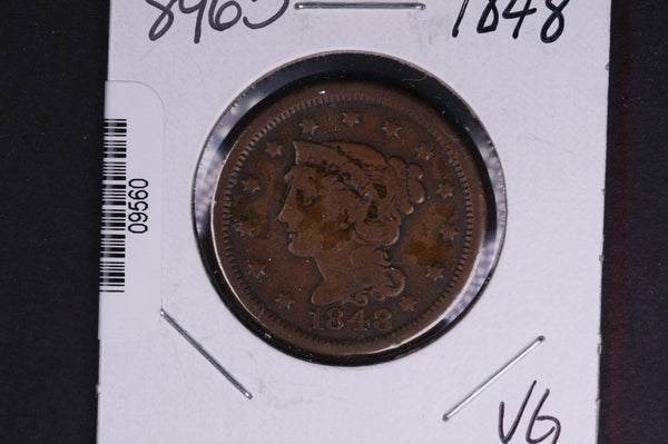 1848 Liberty Head Large Cent.  Affordable Collectible Coin. Store # 09560