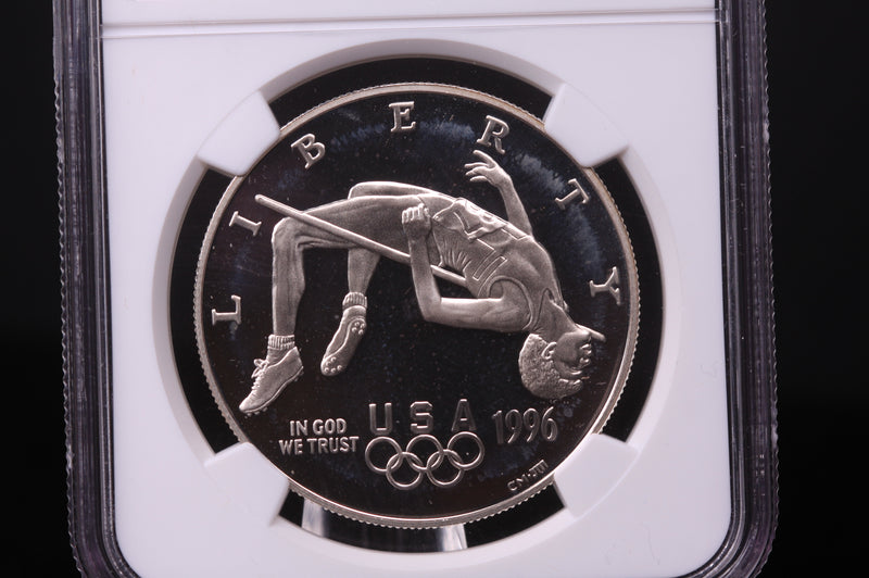 1996-P Olympics-High Jump Commemorative. Silver $1. NGC PF-68 Ultra Cameo.