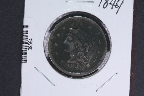 1849 Liberty Head Large Cent.  Affordable Collectible Coin. Store # 09564