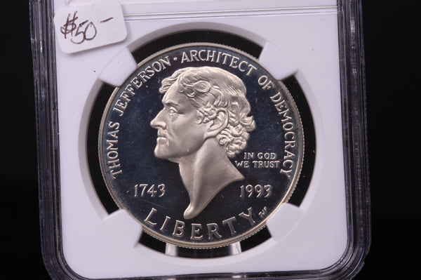 1993-S Jefferson Commemorative.  Silver $1.  NGC PF-69 Ultra Cameo.  Store #03370