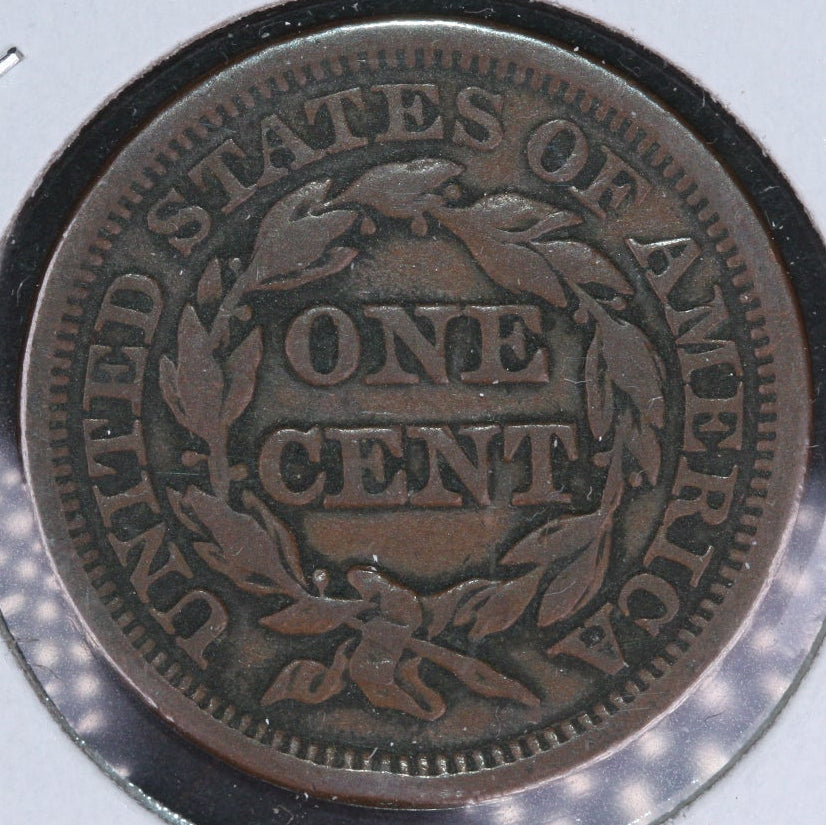 1849 Braided Hair Large Cent, Fine Circulated Coin. Store #09568