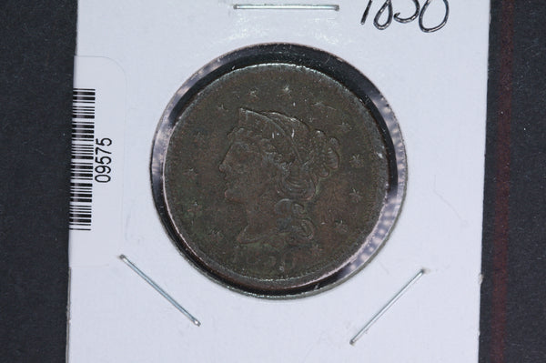 1850 Liberty Head Large Cent.  Affordable Collectible Coin. Store # 09575