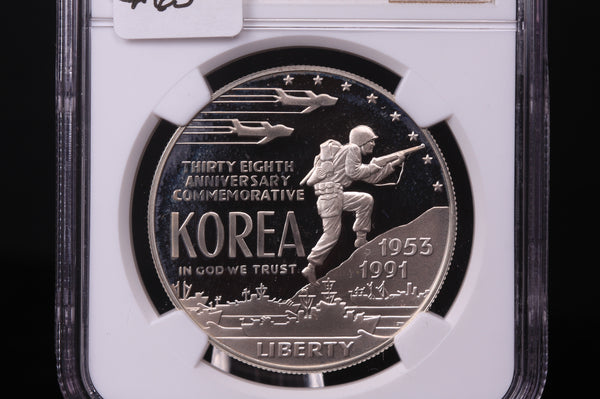 1991-P Korean War Commemorative.  Silver $1. NGC PF-69 Ultra Cameo.  Store #03376