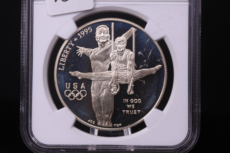 1995-P Olympics-Gymnastics Commemorative. Silver $1. NGC PF-68 Ultra Cameo.