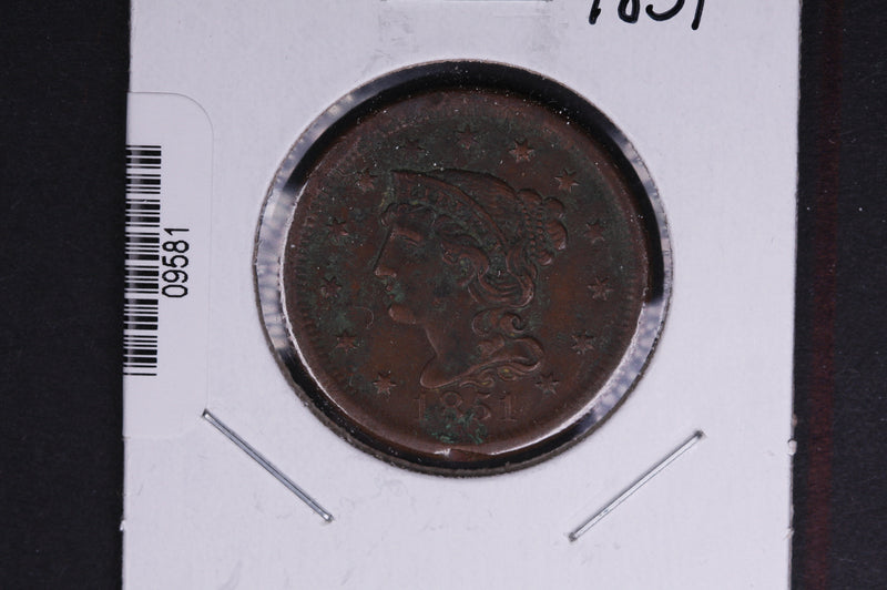 1851 Liberty Head Large Cent.  Affordable Collectible Coin. Store