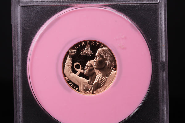2018-W $5 Gold 'Breast Cancer Awareness" Commemorative.  Store #03407