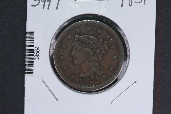 1851 Liberty Head Large Cent.  Affordable Collectible Coin. Store # 09584