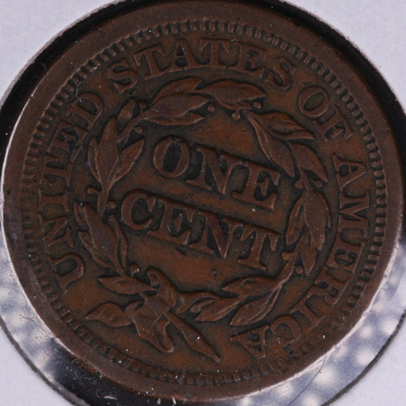 1851 Braided Hair Large Cent, Extra Fine Circulated Coin, Store # 09585