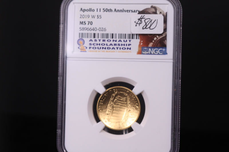 2019-W $5 Gold Commemorative.  Apollo 11 50th Anniversary. Store