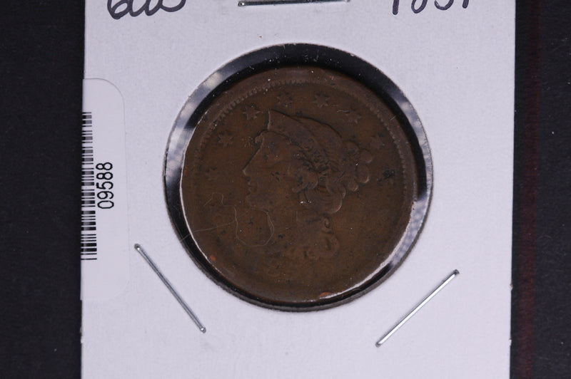 1851 Liberty Head Large Cent.  Affordable Collectible Coin. Store