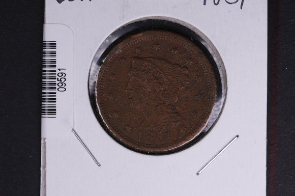 1851 Liberty Head Large Cent.  Affordable Collectible Coin. Store # 09591