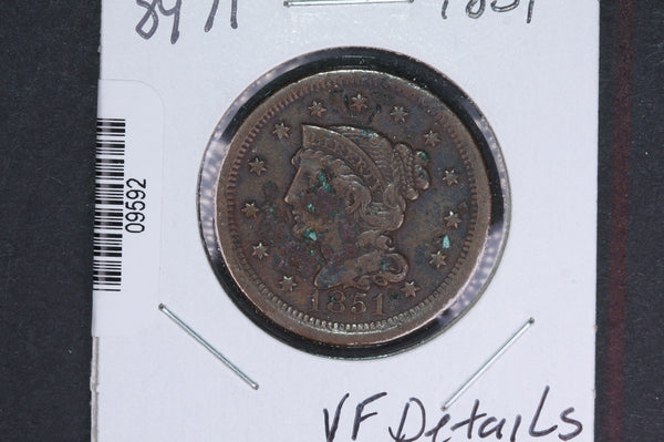 1851 Liberty Head Large Cent.  Affordable Collectible Coin. Store # 09592