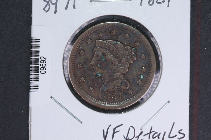1851 Liberty Head Large Cent.  Affordable Collectible Coin. Store
