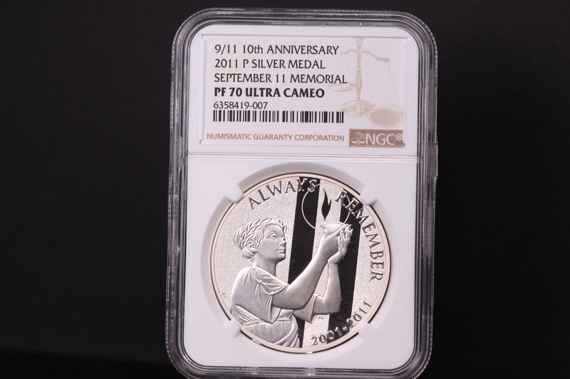2011-P 9/11 10th Anniv. Commemorative. Silver $1.  NGC PF-70 Ultra Cameo.