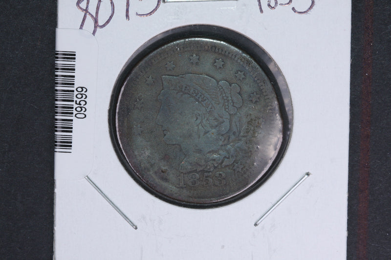 1853 Liberty Head Large Cent.  Affordable Collectible Coin. Store