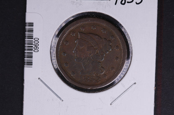 1853 Liberty Head Large Cent.  Affordable Collectible Coin. Store # 09600