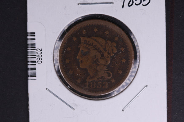 1853 Liberty Head Large Cent.  Affordable Collectible Coin. Store # 09602