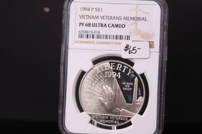 1994-P Vietnam Veterans Commemorative. Silver $1. NGC PF68 Ultra Cameo