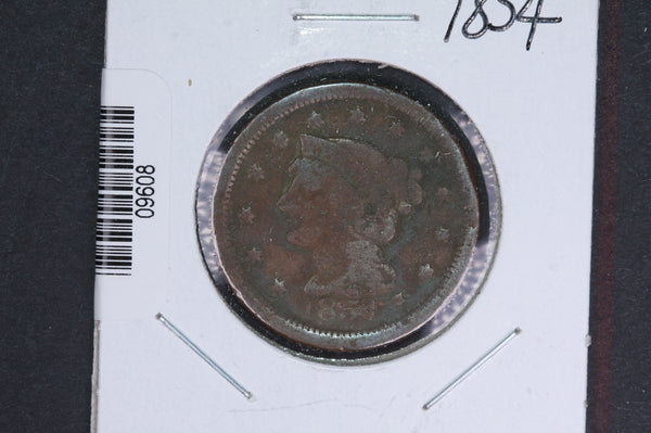 1854 Liberty Head Large Cent.  Affordable Collectible Coin. Store # 09608