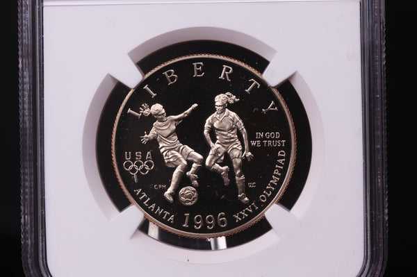 1996-S Olympics-Soccer Commem. Silver Half Dollar. NGC PF-69 Ultra Cameo #03430