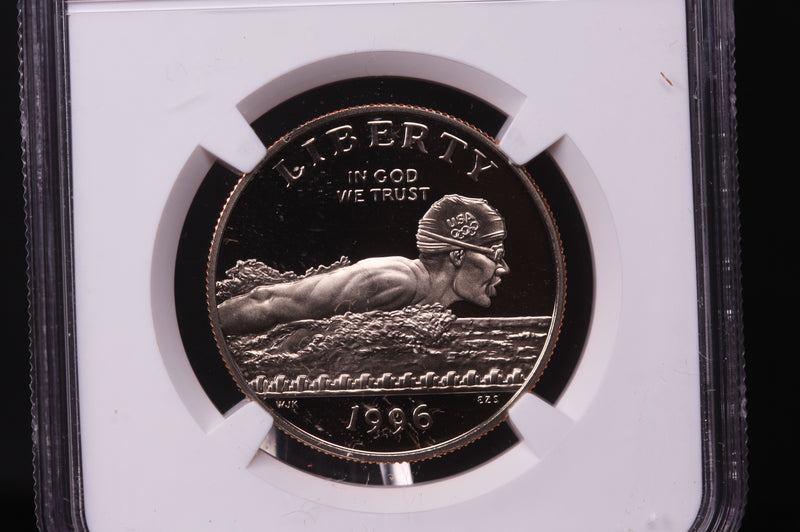 1996-S Olympics-Swimming Commem. Silver Half Dollar. NGC PF-69 Ultra Cameo