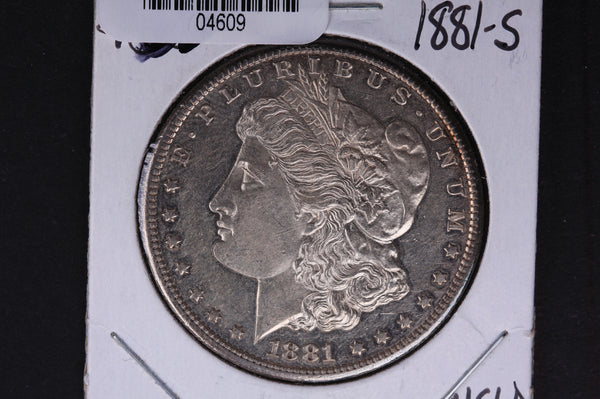 1881-S Morgan Silver Dollar, Un-Circulated condition Coin,  Store #04609