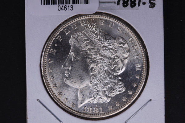 1881-S Morgan Silver Dollar, Un-Circulated condition, Cleaned/Polished.  Store #04613