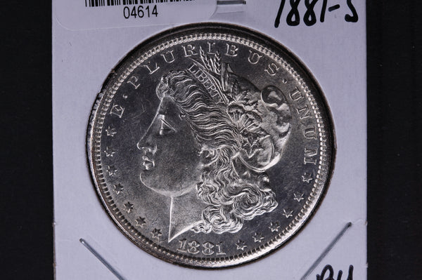 1881-S Morgan Silver Dollar, Brilliant Un-Circulated condition, Store #04614