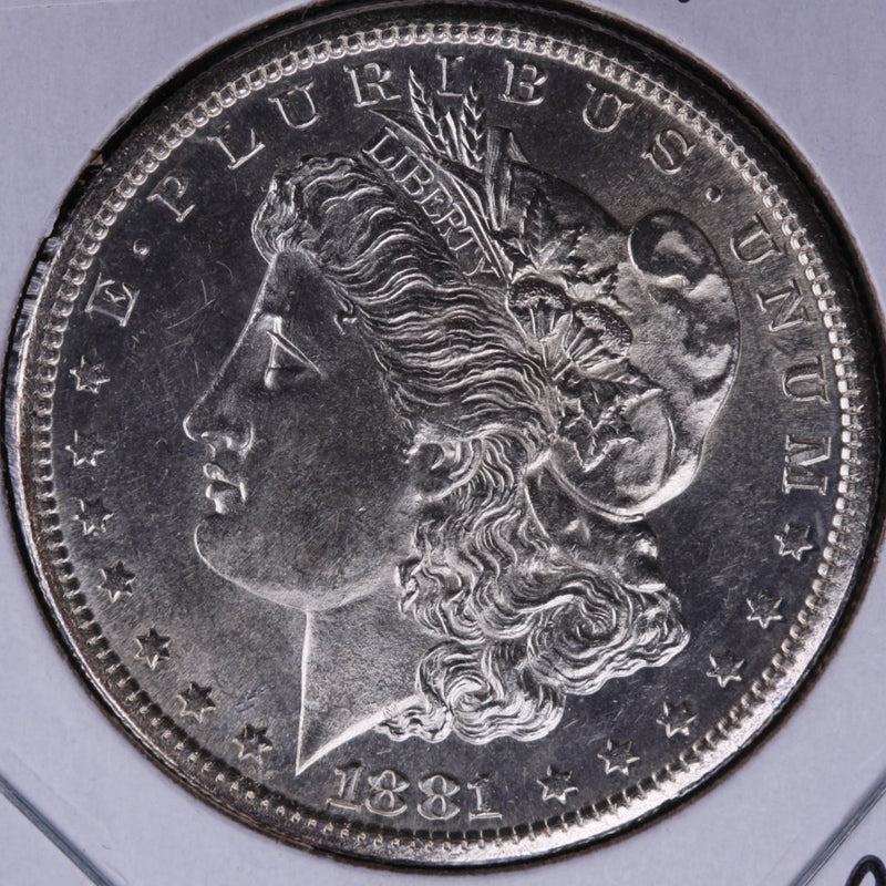 1881-S Morgan Silver Dollar, Gem Mint State Uncirculated Coin, Store