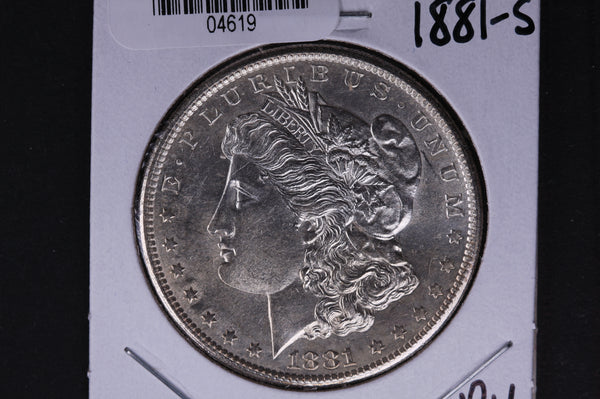 1881-S Morgan Silver Dollar, Brilliant Un-Circulated condition, Store #04619
