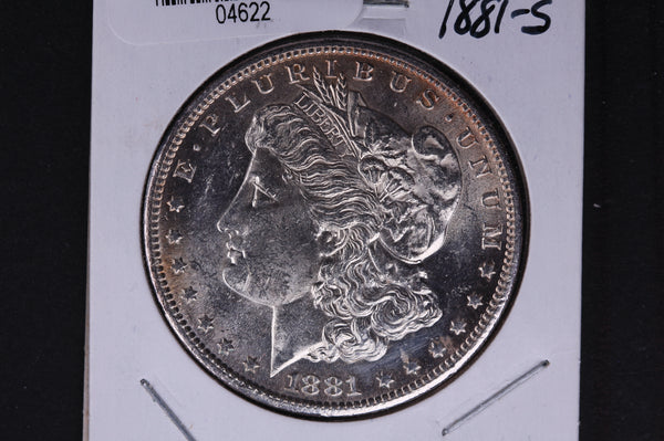 1881-S Morgan Silver Dollar, Un-Circulated condition, Store #04622