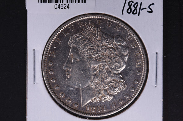 1881-S Morgan Silver Dollar, Extremely Fine Circulated condition, Store #04624