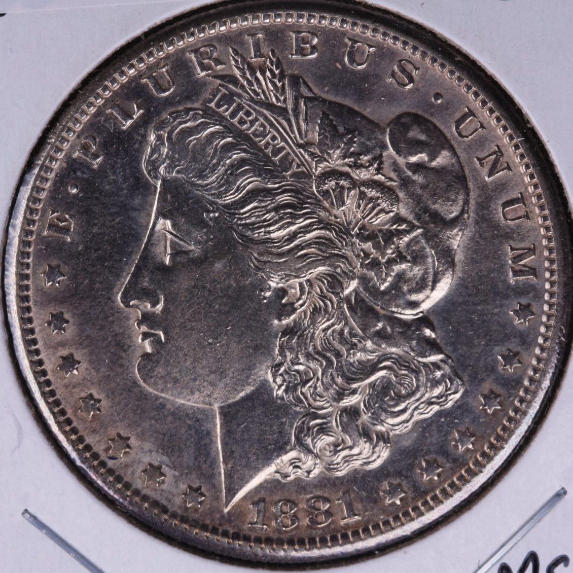 1881-S Morgan Silver Dollar, OLD CLEANING, Uncirculated Coin, Store #DR0207