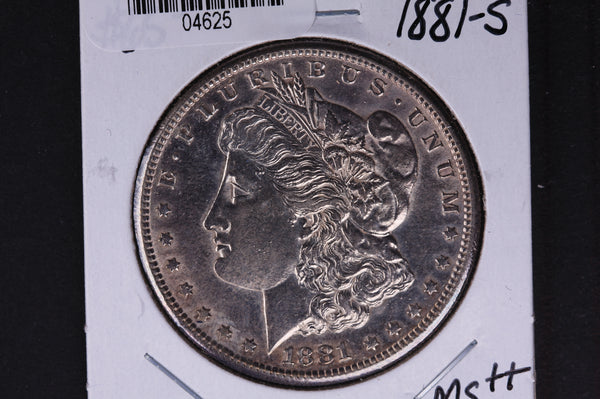 1881-S Morgan Silver Dollar, Un-Circulated condition, Store #04625